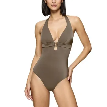 Triumph Midnight Swim OP 01 Swimsuit Khaki E 46 Dam