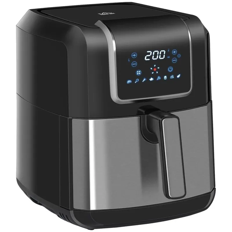 Airfryer 6,5 L, 1700 W, 8 program, LED-display, non-stick korg, hälsosam oljefri matlagning