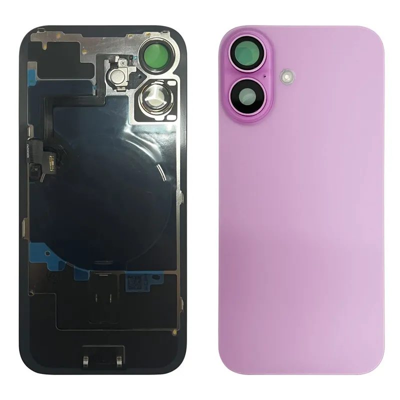 iPhone 16 Baksida med Smådelar (utan logga) – Rosa