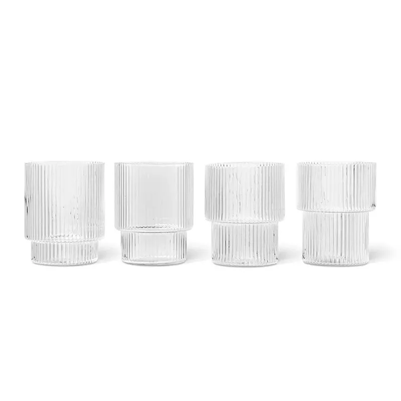 Ferm Living, Ripple Glas 4-pack – Clear