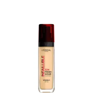 L'Oreal Infallible 32h Fresh Wear Foundation Long-Lasting Face Foundation 120 Vanilla 30ml