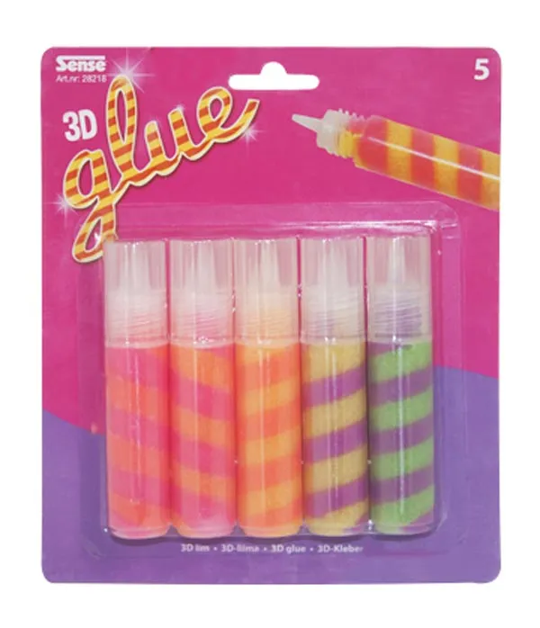 3D Glitterlim Randig 5-Pack