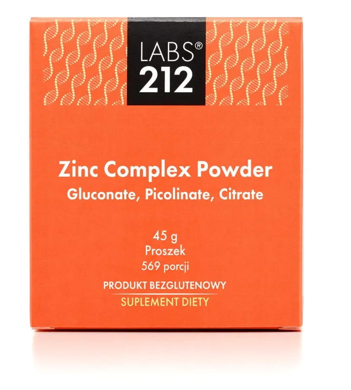 Labs212 – Zinc Complex Pulver, Glukonat, Pikolinat, Citrat (45 g)