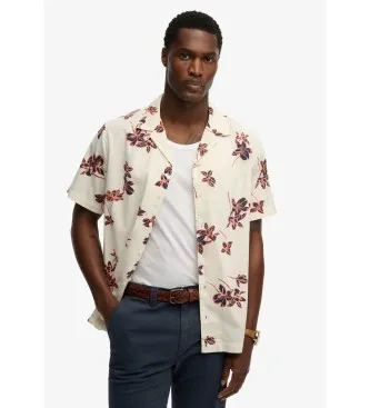 Superdry för män. M4011136A Cabana Poolside Shirt vit (M), Casual, Bomull, Kort ärm
