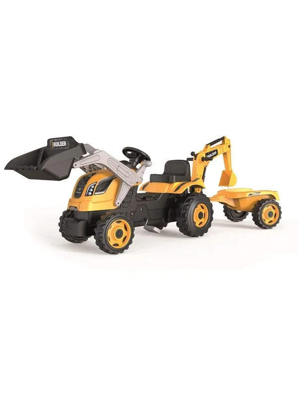 Smoby Max Builder Traktor + Släpvagn