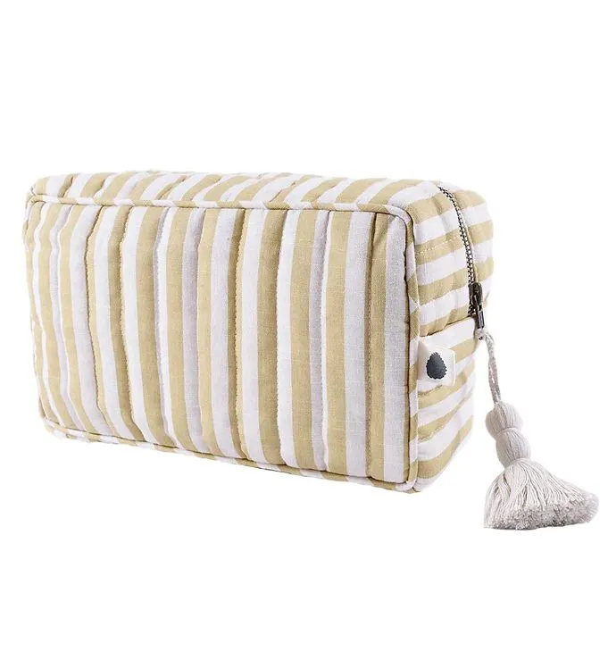 Pine Cone Necessär - 24 cm - Lulu - Mustard Stripe