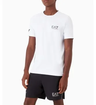EA7 för män. 8NPT22_PJEMZ Tennis Ventus7 vit T-shirt (S), Deportivo, Tennis/Padel, Multisport, Polyamid, Kort ärm