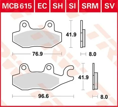Bromsbelägg TRW MCB615