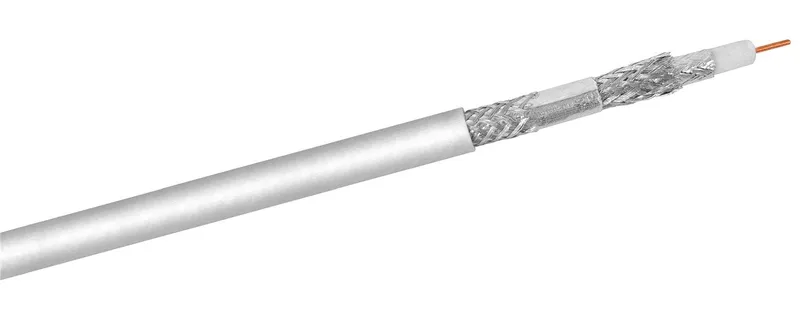 Pro 120 dB coaxial antenna cable 4x shielded CCS white