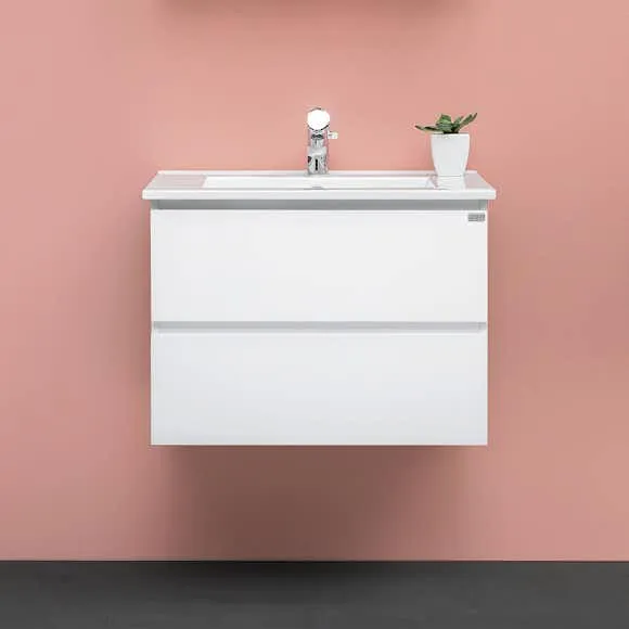 Tvättställsskåp 4AQUA Slim Med 2 Lådor & Grepplist (#6166)