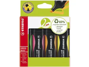 Överstrykningspenna Neon 4-Pack STABILO BOSS GREEN