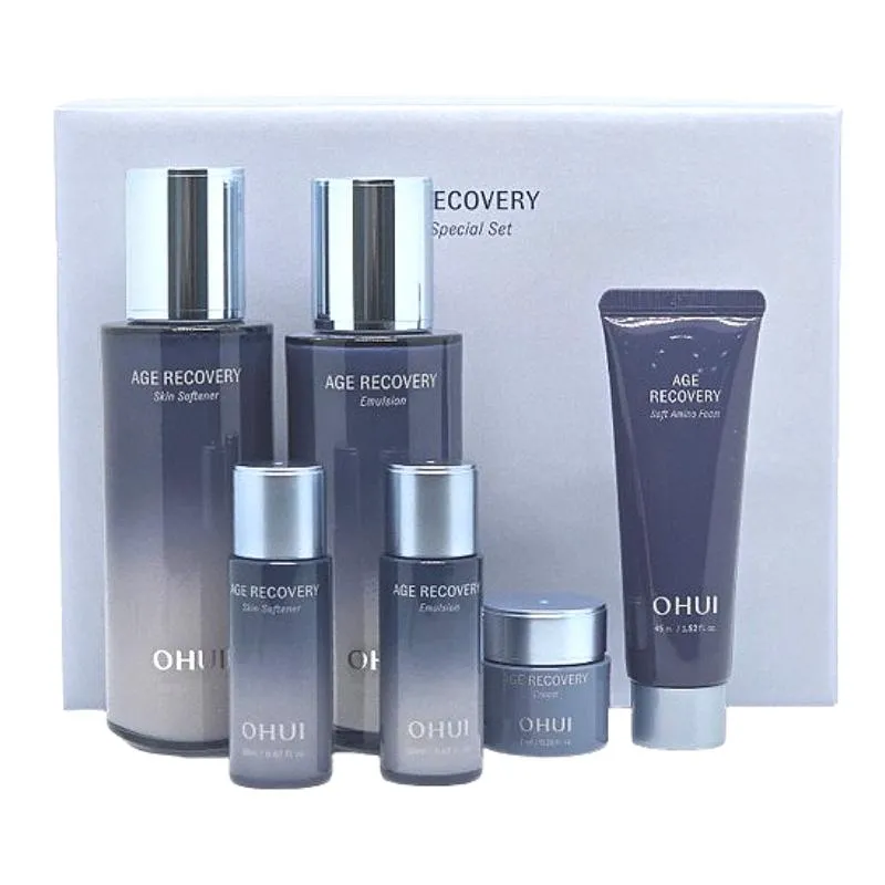OHUI Age Recovery 2-Piece Special Set | Anti-Aging Skincare Gift Box with Toner, Emulsion, Cream & Cleanser | Baby Collagen-Infused Korean Skincare Special Set