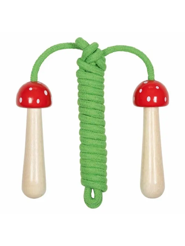 Goki Skipping Rope Wooden Handles Mushroom