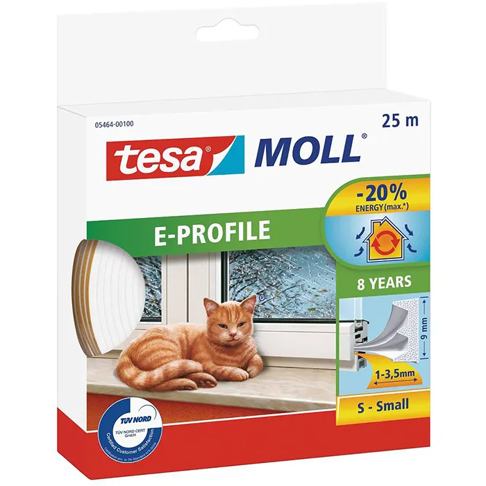 TÄTNINGSLIST E-LIST EPDM 5464 TESA VIT 25MX9MMX4MM | Beijerbygg Byggmaterial