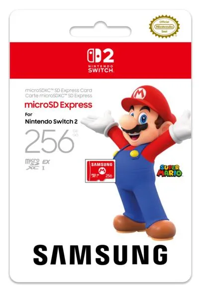 Nintendo switch 2 microSD expresskort 256 GB Samsung röd