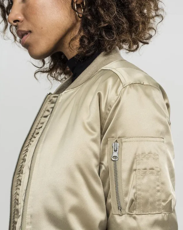 Urban Classics Bomberjakke i Satin Guld