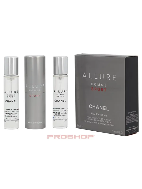Chanel Allure Homme Sporteau Extrême Refillable Travel Spray 3X20 Ml, Mænd,