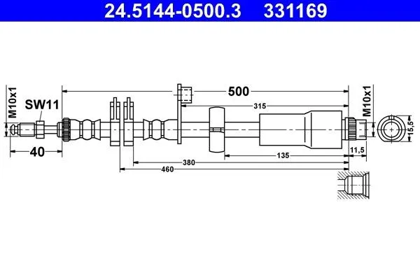 ATE 24.5144-0500.3 Bromsslang