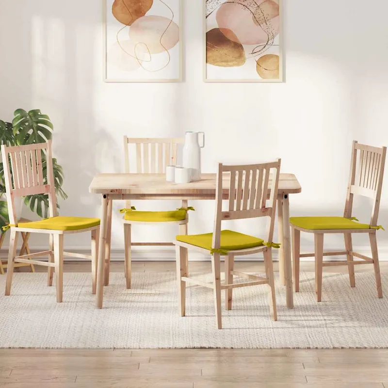 vidaXL Sittkuddar 4 st Sammet Gul 40 x 40 x 3 cm