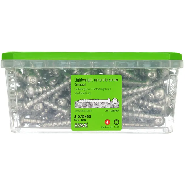 LÄTTBETONGSKRUV KH CS 8X65 100 | Beijerbygg Byggmaterial