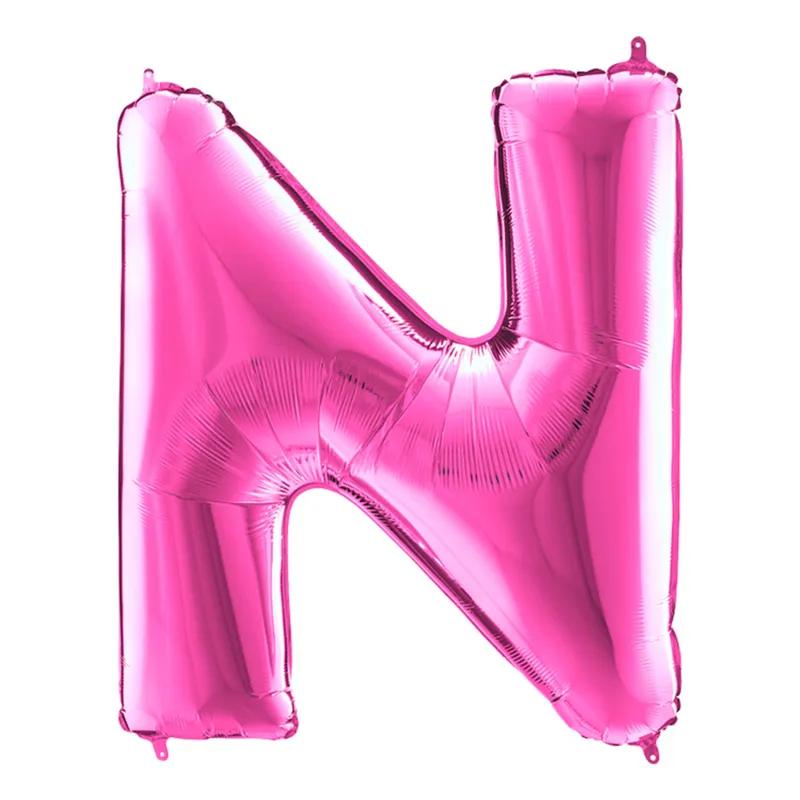 Bokstavsballong Rosa - Bokstav N
