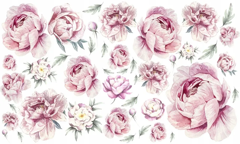 Väggdekal – Pioner / Rosa