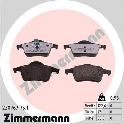 Bromsbelägg ZIMMERMANN 23076.975.1