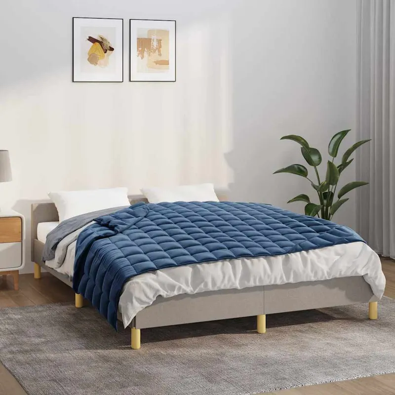 vidaXL Tyngdtäcke blå 138×200 cm 6 kg tyg