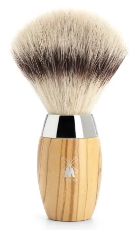 Syntetisk rakborste KOSMO Olive Wood Silvertip Fibre – M