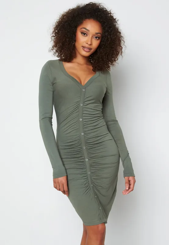 Larissa ruched button dress