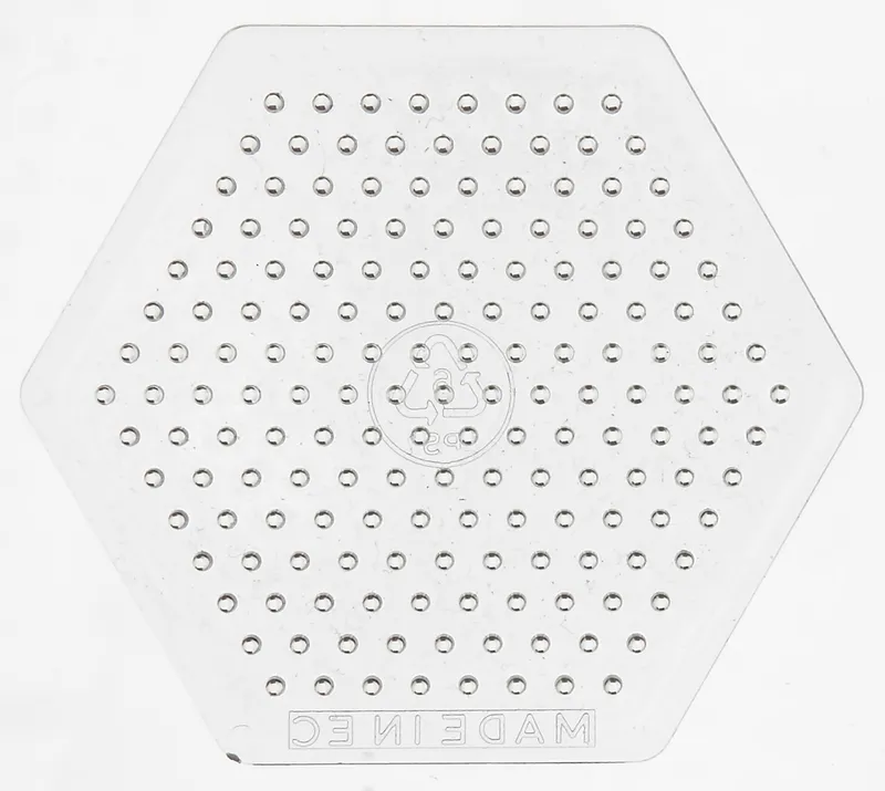 Pärlplatta sexkant 7,5cm trans