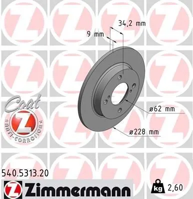 Bromsskiva ZIMMERMANN 540.5313.20
