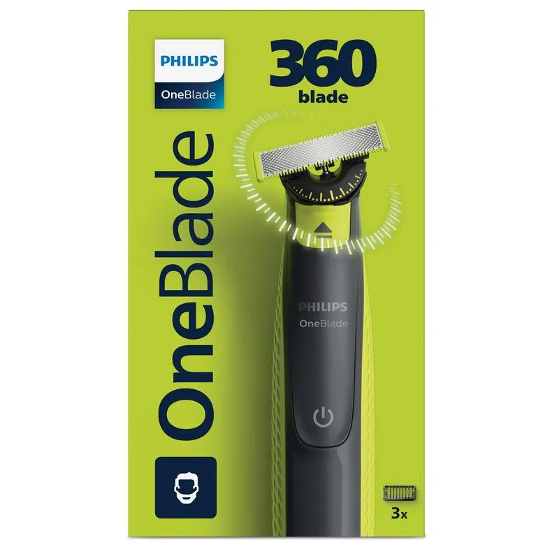 Rakapparat Elektrisk - PHILIPS - OneBlade 360 QP2724/23 - 100% vattentät - Batteritid 45 min - Hållbart blad