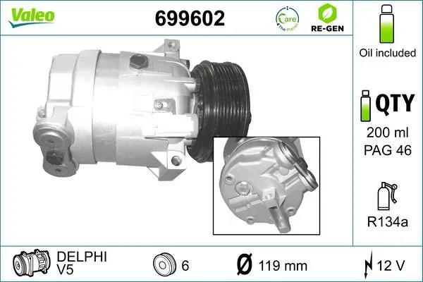 AC-kompressor VALEO 699602