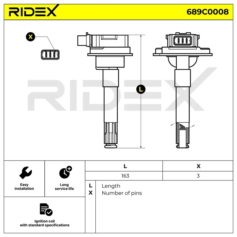 Tändspole RIDEX 689C0008