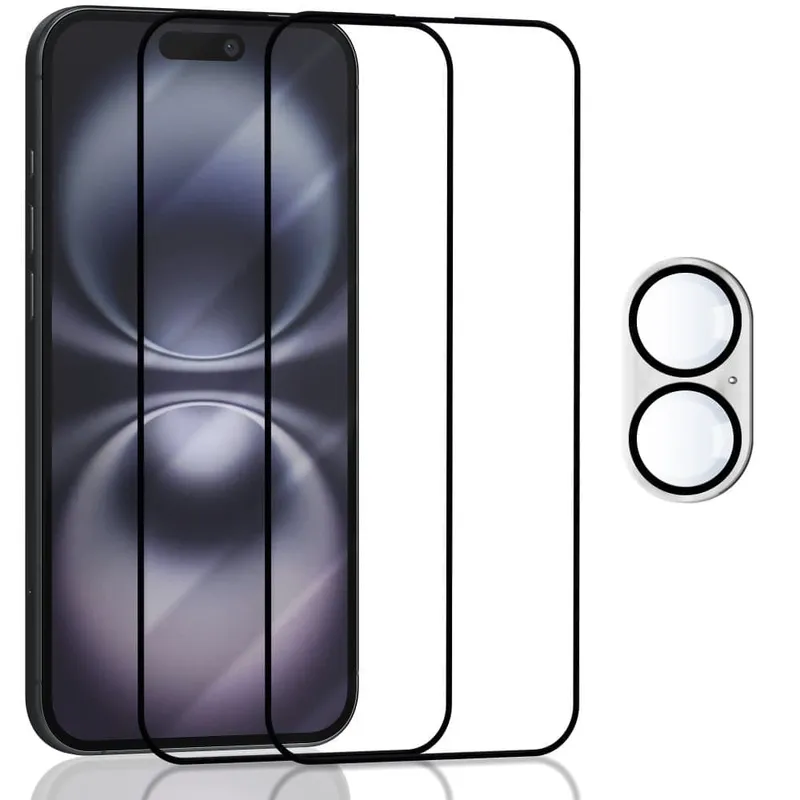 2-Pack Iphone 16 Skärmskydd & 1-Pack linsskydd – Härdat Glas 9H – Super kvalitet 3D