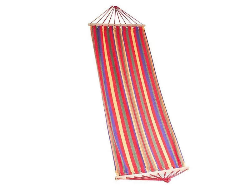 Hängmatta i Bomull med ram 200x80cm - Röd Randig