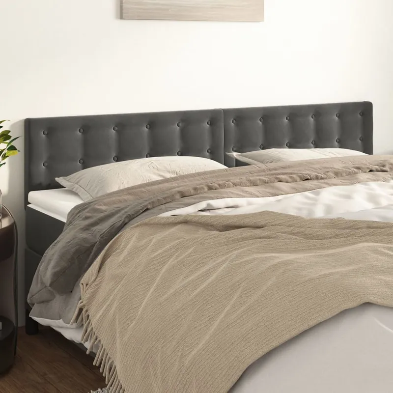 vidaXL Sänggavlar mörkgrå 160x5x78/88 cm sammet