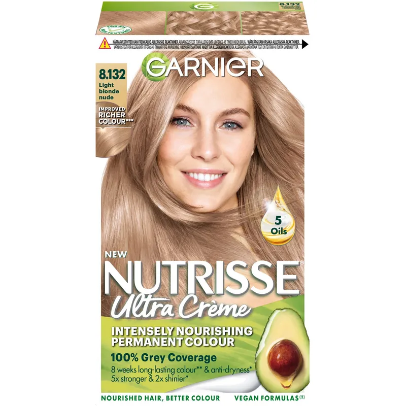Garnier Nutrisse Ultra Créme Permanent Hårfärg 8.132 Light Blonde Nude