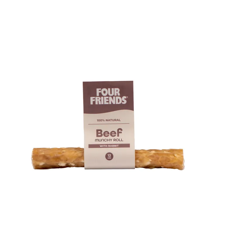 Natural Chews Beef Munchy Roll with Rabbit till Hund - 12 cm