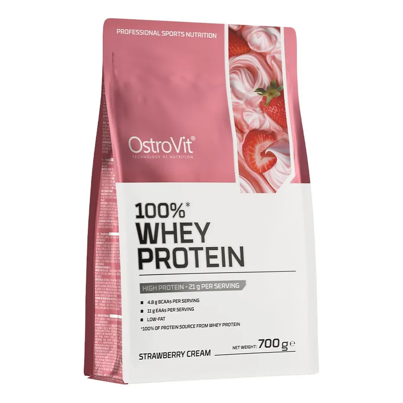 OstroVit – 100% Vassleprotein, jordgubbsgrädde, 700 g
