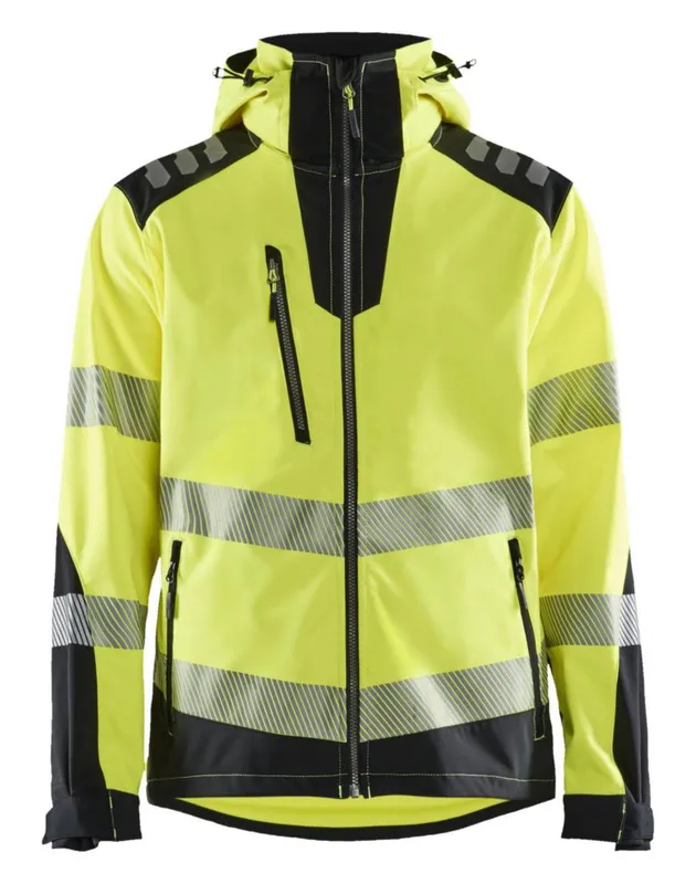 SOFTSHELLJACKA 4491 2513 VARSEL VARSELGUL/SVART XXXL | Beijerbygg Byggmaterial