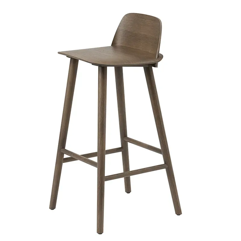 Muuto, Nerd barstol 75 cm - med fotstöd i metall - Stained Dark Brown