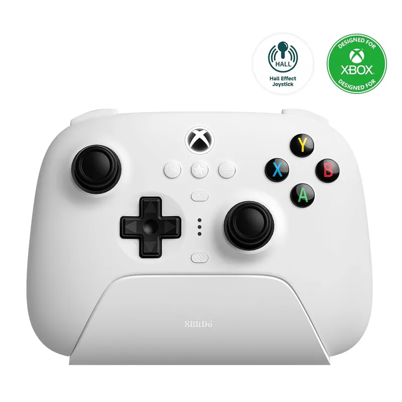 8Bitdo Ultimate 3-mode – Spelkontroll – trådlös – 2.4 GHz/Bluetooth – vit – för Microsoft Xbox One, Microsoft Xbox Series S, Microsoft Xbox Series X, PC, Android