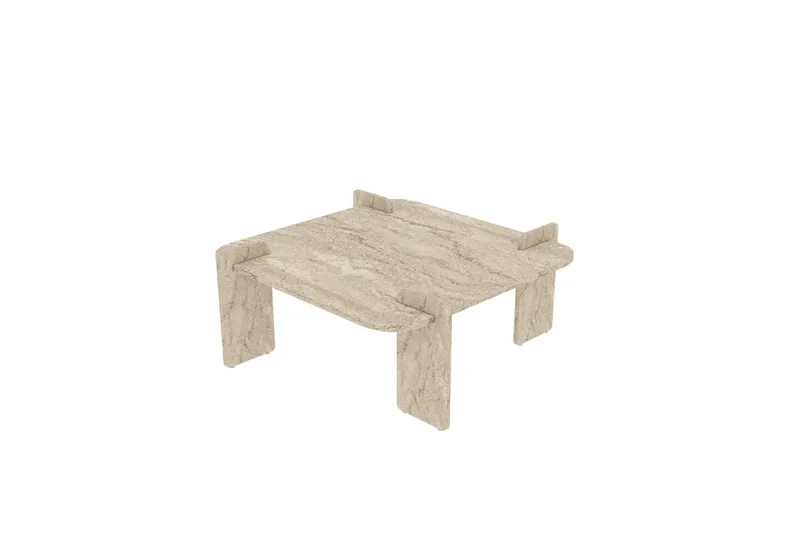 NORDVÄRK Woog soffbord, fyrkantigt - sand travertin melamin (90×90)