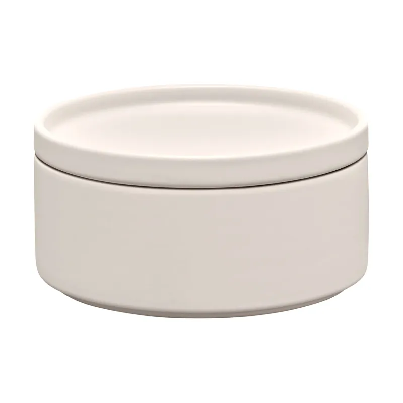 blomus Pilar förvaringsburk med lock Moonbeam, Ø15,5×7,5 cm