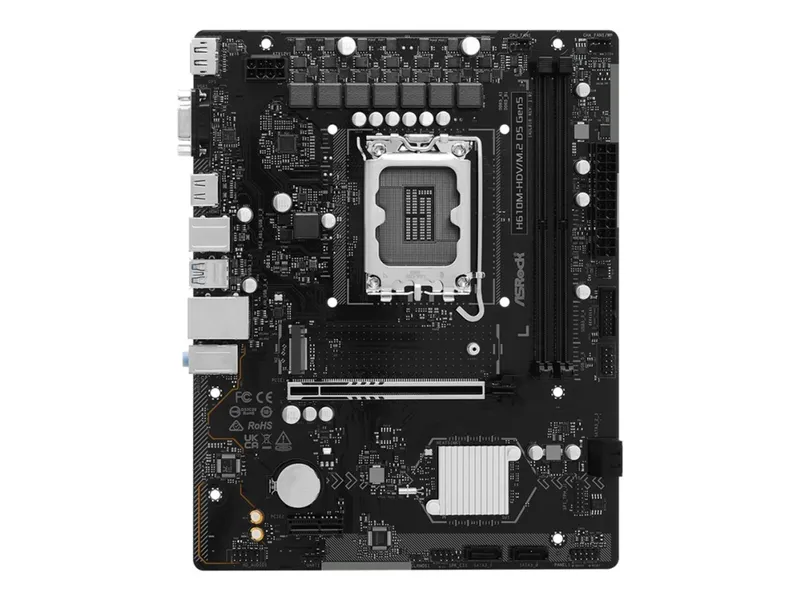 ASRock H610M-HDV/M.2 D5 Gen5 - motherboard - micro ATX - LGA1700 Socket - H610 Moderkort - Intel H610 - Intel LGA1700 - DDR5 RAM - Micro-ATX