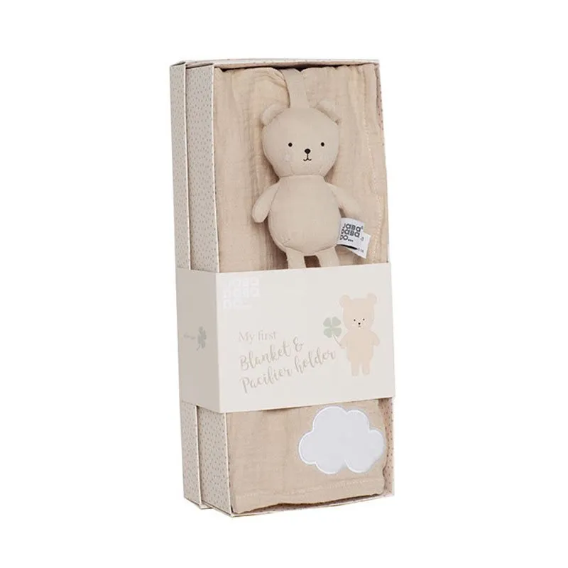 Jabadabado presentkit babyfilt beige/teddy nappkompis