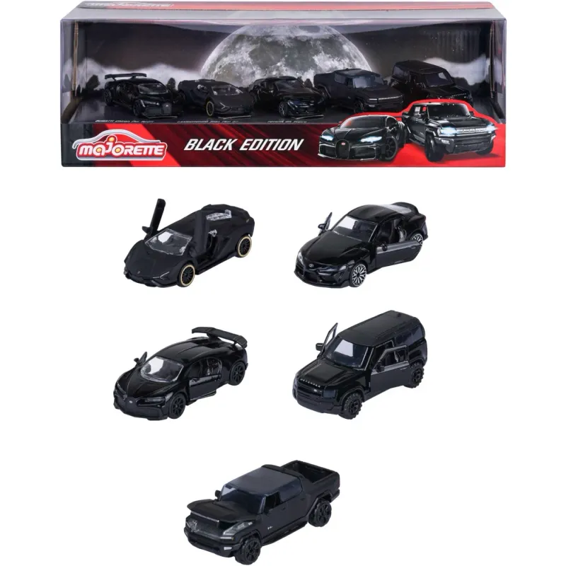 Giftpack – 5 leksaksbilar – Black Edition – Majorette