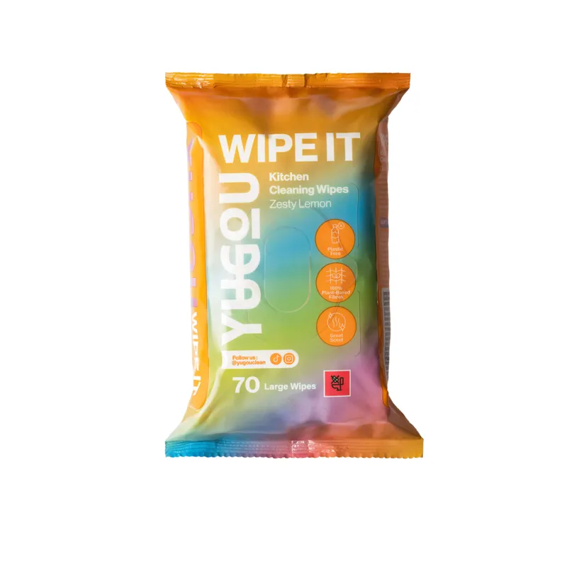 YUGOU WIPE IT Kitchen Cleaning Wipes Zesty Lemon 70 st